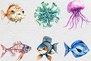 Undersea Watercolor Clipart, an Illustration by Black Bird Studio (Thumbnail 2 of 6)