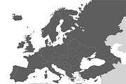 3x B&W Europe Maps, an Education Illustration by asantosg (Thumbnail 3 of 4)