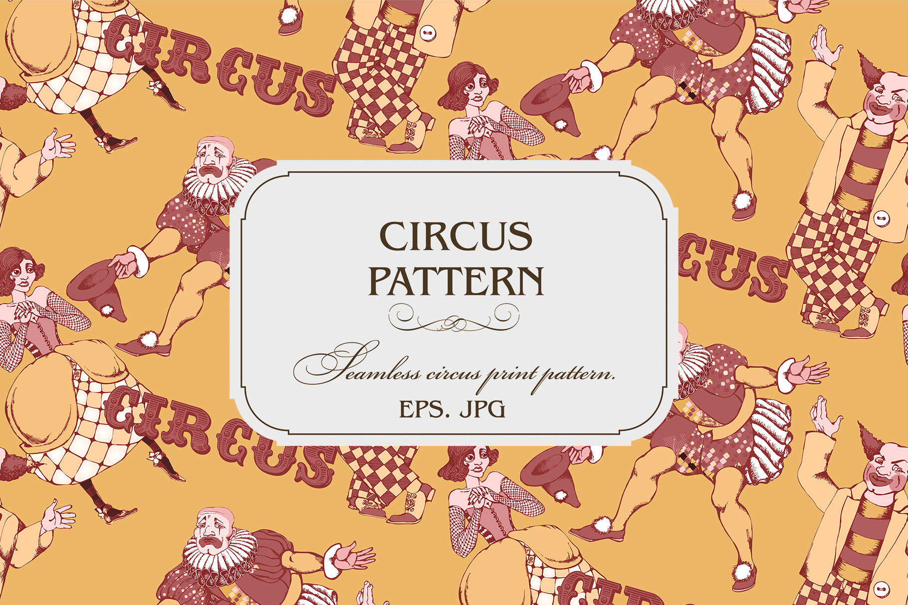 Seamless pattern. Clowns, a Pattern Graphic by Designs by Helen Trupak