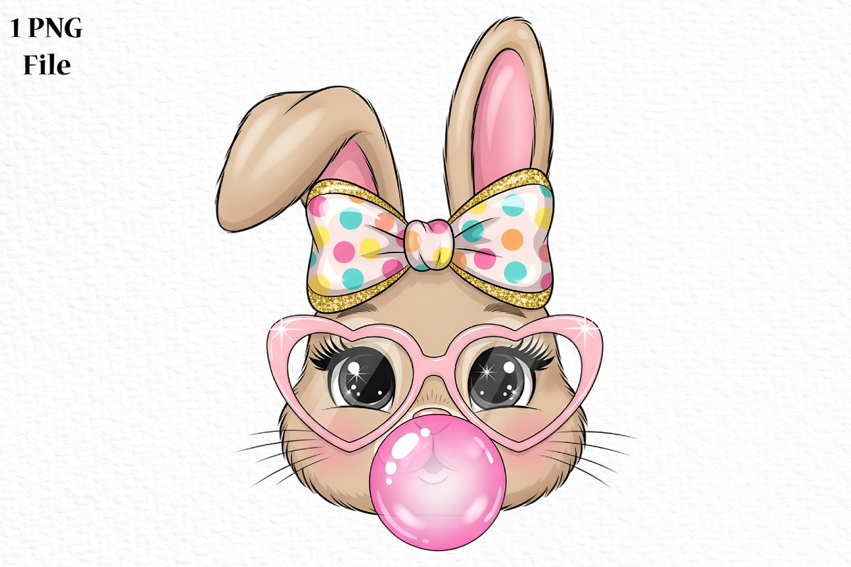 Glitter Easter Bunny Coquette PNG, an Illustration by Canvas Craft (Photo 1 of 6)