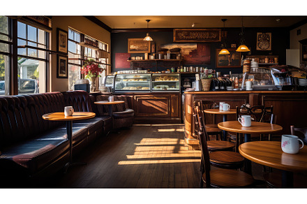 restaurant shop coffee drink cozy ai, an Architecture Photo by pikepicture