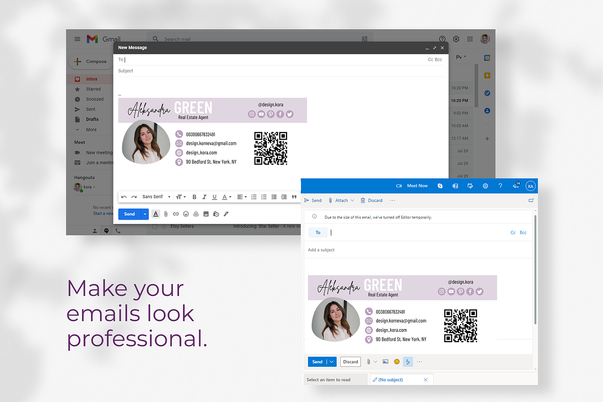 Email signature template Canva, an Email Template by DesignKora (Photo 2 of 5)