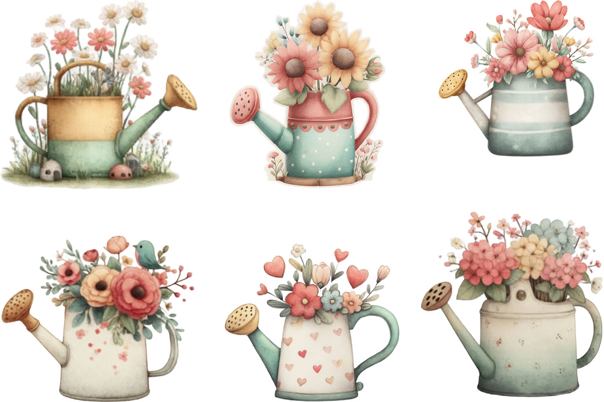 Watercolor Watering Can Clipart, an Illustration by Designking (Photo 5 of 5)