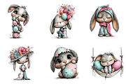 Whimsical Easter Bunny Clipart, an Illustration by CreationArt (Thumbnail 5 of 6)