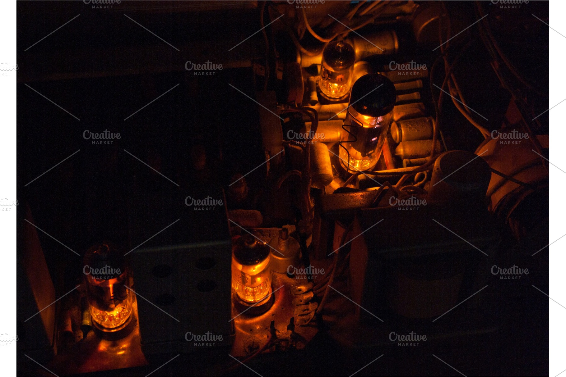 Vacuum tubes glowing, a Technology Photo by Leonid Andronov