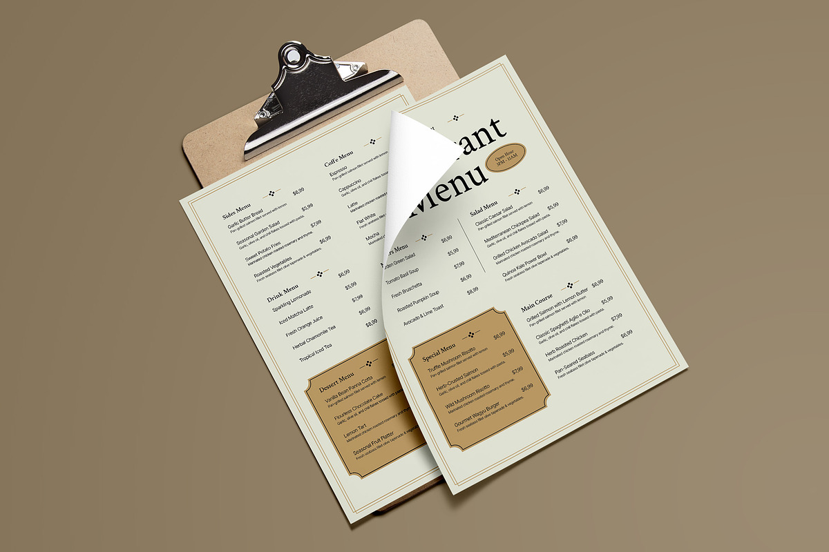 Simple Restaurant Food Menu preview 3