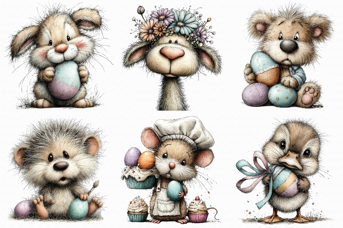 Whimsical Easter Animal Clipart, an Illustration by Libby Wishes (Photo 9 of 9)