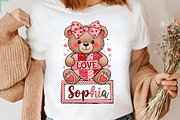 Custom Valentine Teddy Bear PNG, an Illustration by Designking (Thumbnail 4 of 6)