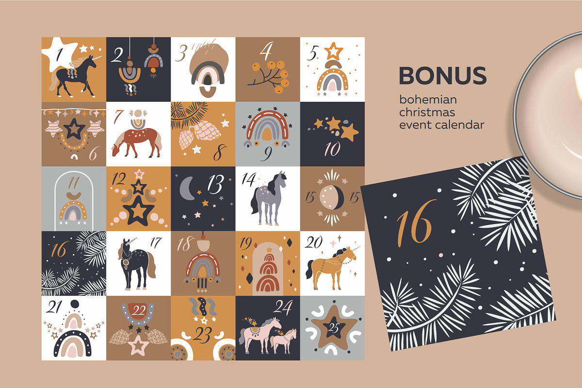 Boho Christmas horses and unicorns, an Object Graphic by yttadesign (Photo 15 of 15)