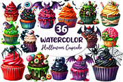 Halloween Scary Cupcake Clipart, an Illustration by Dream Creation (Thumbnail 1 of 7)
