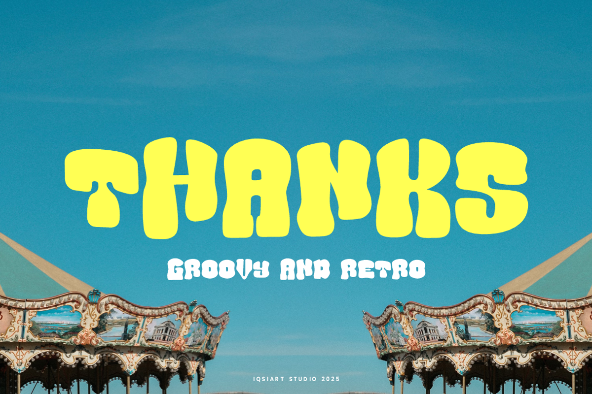 Measur Contina - Groovy Retro Font, a Sans Serif Font by Iqsiart Studio (Photo 7 of 7)