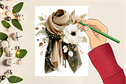 Stylish Watercolor Clipart Set, an Illustration by DreamCafeArt (Thumbnail 5 of 6)