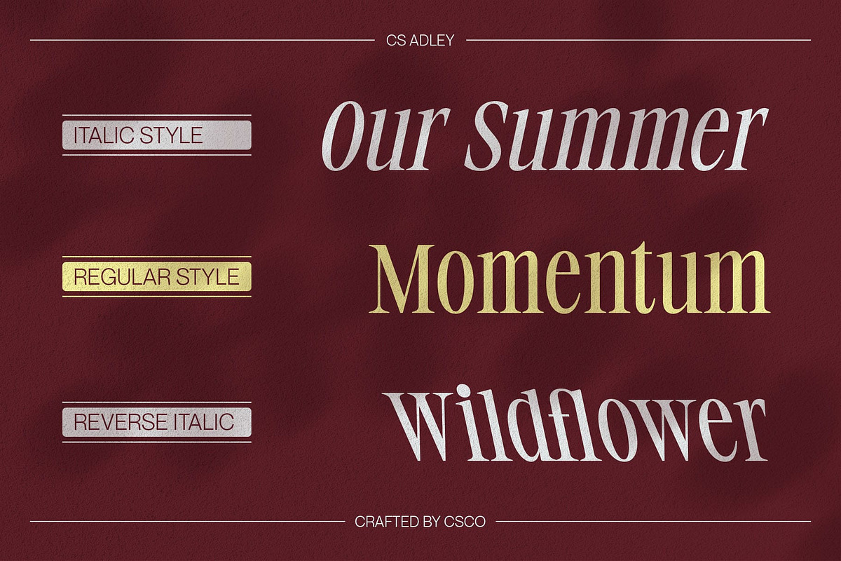 CS Adley – Elegant Font, a Serif Font by Craft Supply Co. (Photo 2 of 8)