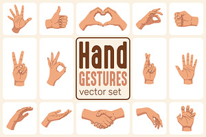 45 Hand Gestures Vector Set, an Object Graphic by moja doodle