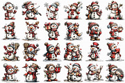 Whimsical Snowman and Friends Clipar, an Illustration by Libby Wishes (Thumbnail 3 of 6)