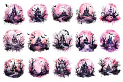 Halloween Haunted House PNG Bundle, a Seasonal Illustration by Creative Arslan (Thumbnail 2 of 9)