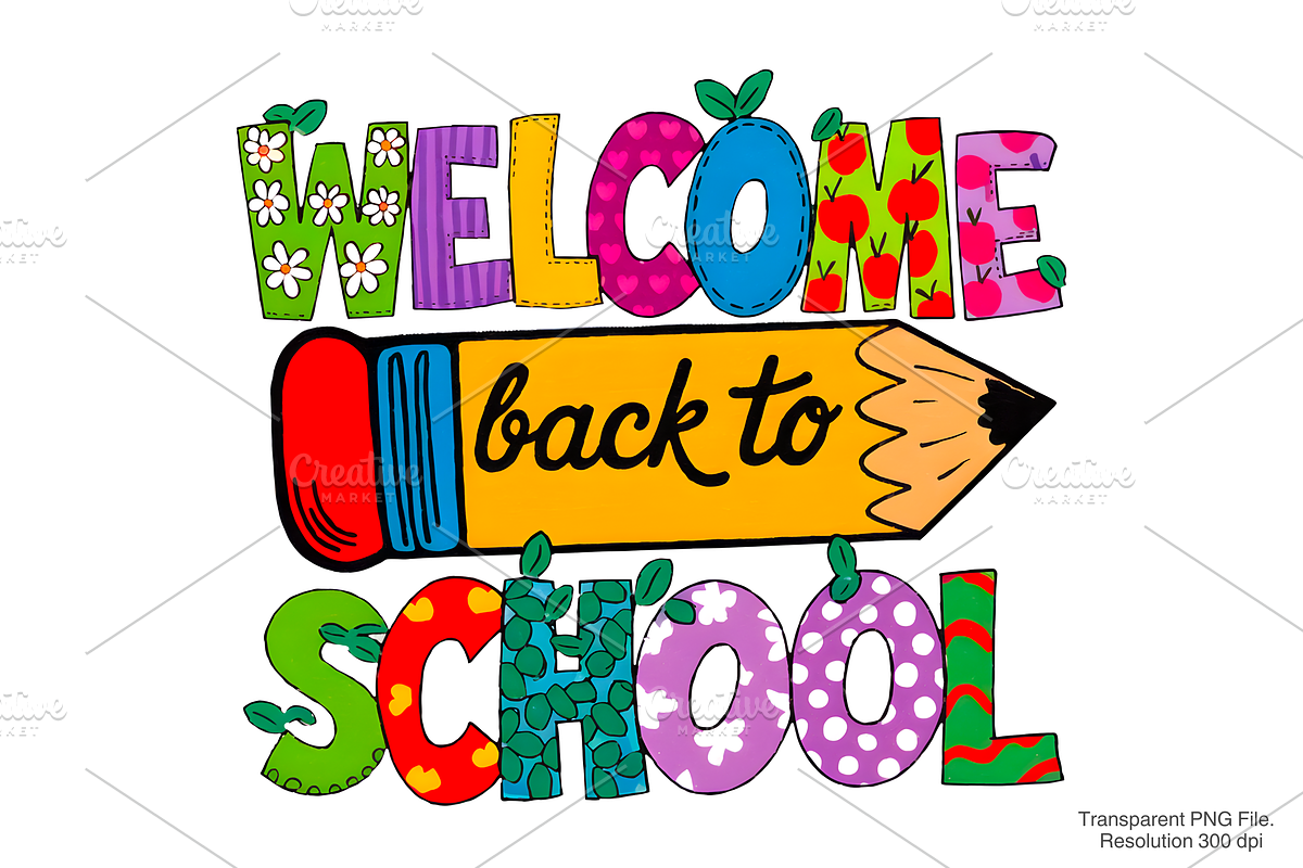 Welcome Back To School PNG, a Graphic by Clipart Bloom (Photo 1 of 2)