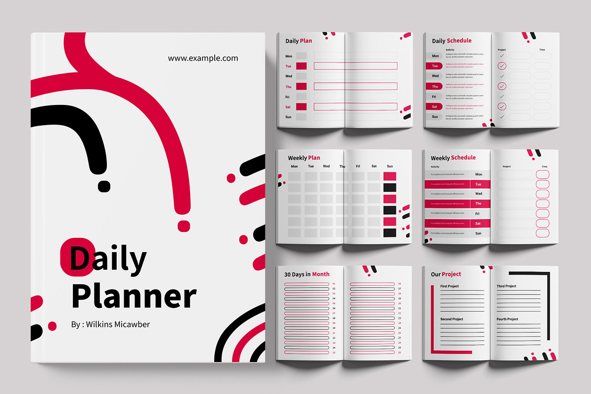 Daily Planner Template Layout, a Stationery Template by ContestDesign (Photo 1 of 4)