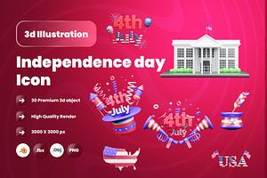 Independence Day 3d Illustration