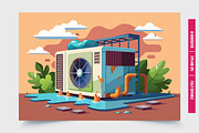 Leaking Air Conditioner Unit, an Illustration by Tanuart (Thumbnail 3 of 3)
