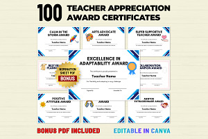 Teacher Appreciation Certificate, a Print Template by Snapybiz