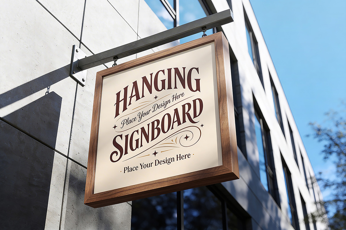 Hanging Signboard Mockup, an Advertising Mockup by Pitchlook.Studio (Photo 2 of 4)
