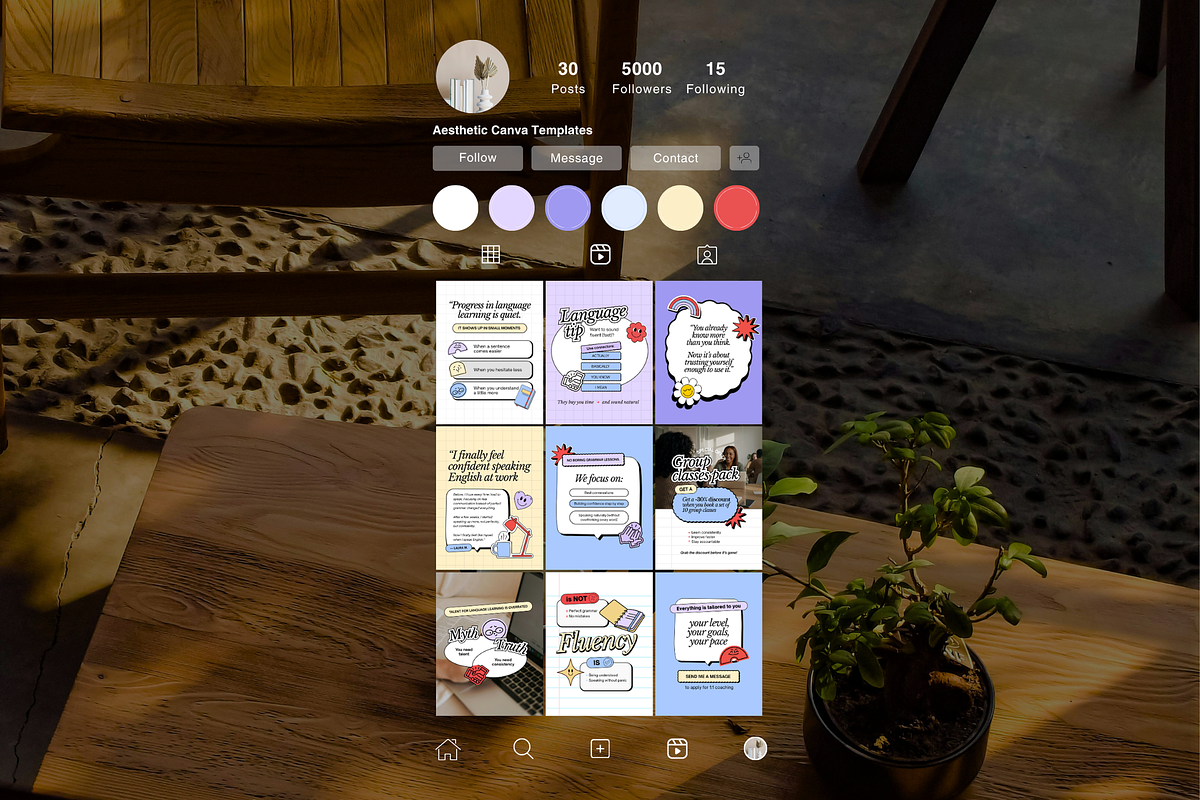 Language Coach Canva Templates, a Social Media Template by CanvaTemplateClubCo (Photo 5 of 11)