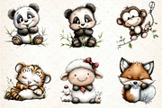 Baby Animal PNG Clipart Bundle, an Illustration by DreamCafeArt (Thumbnail 6 of 8)