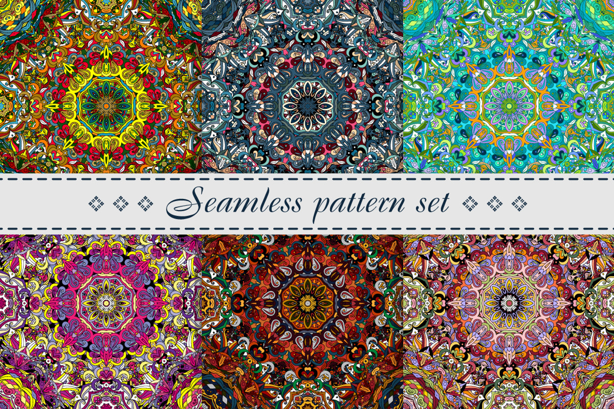 Set of mandala patterns, a Pattern Graphic by leezarius
