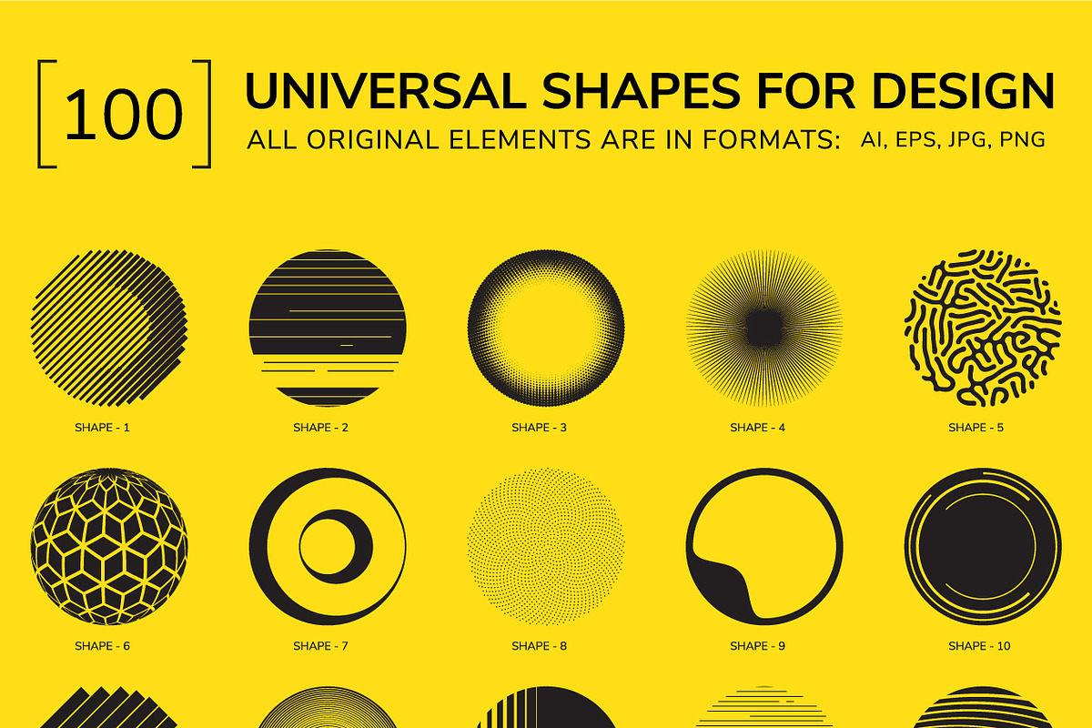 100 Geometric Shapes. Part 4, an Object Graphic by Vanzyst (Photo 1 of 8)