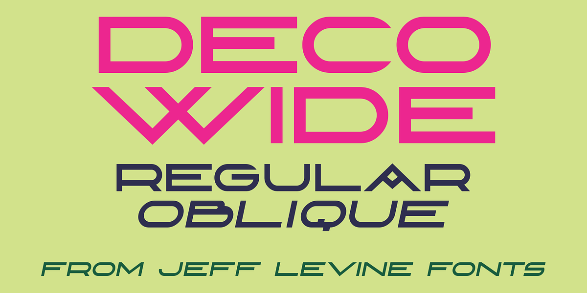 Deco Wide JNL, a Sans Serif Font by Jeff Levine Fonts (Photo 1 of 5)