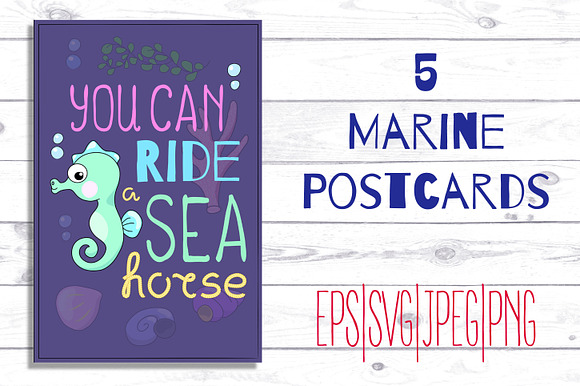 Cute Sea Animals Marine Postcards preview 5