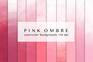 Pink ombre watercolor