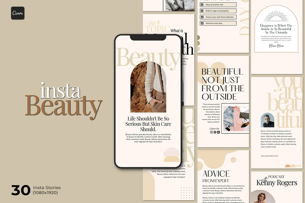Insta Beauty Series Canva, a Social Media Template by Analogi Studio