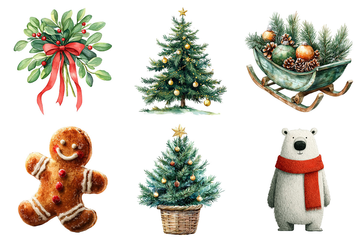 Watercolor Christmas Design Sublimat, an Illustration by Daily.Designs (Photo 5 of 5)