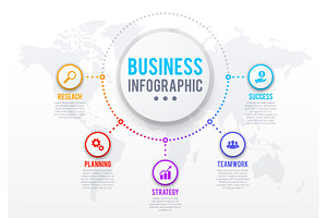 Business Infographics With Steps