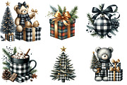 Luxury Plaid Black and White Christm, an Illustration by DreamArtGraphic (Thumbnail 2 of 5)