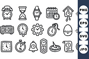 Hand Drawn Time Icon Set, an Illustration by designvectx (Thumbnail 3 of 3)