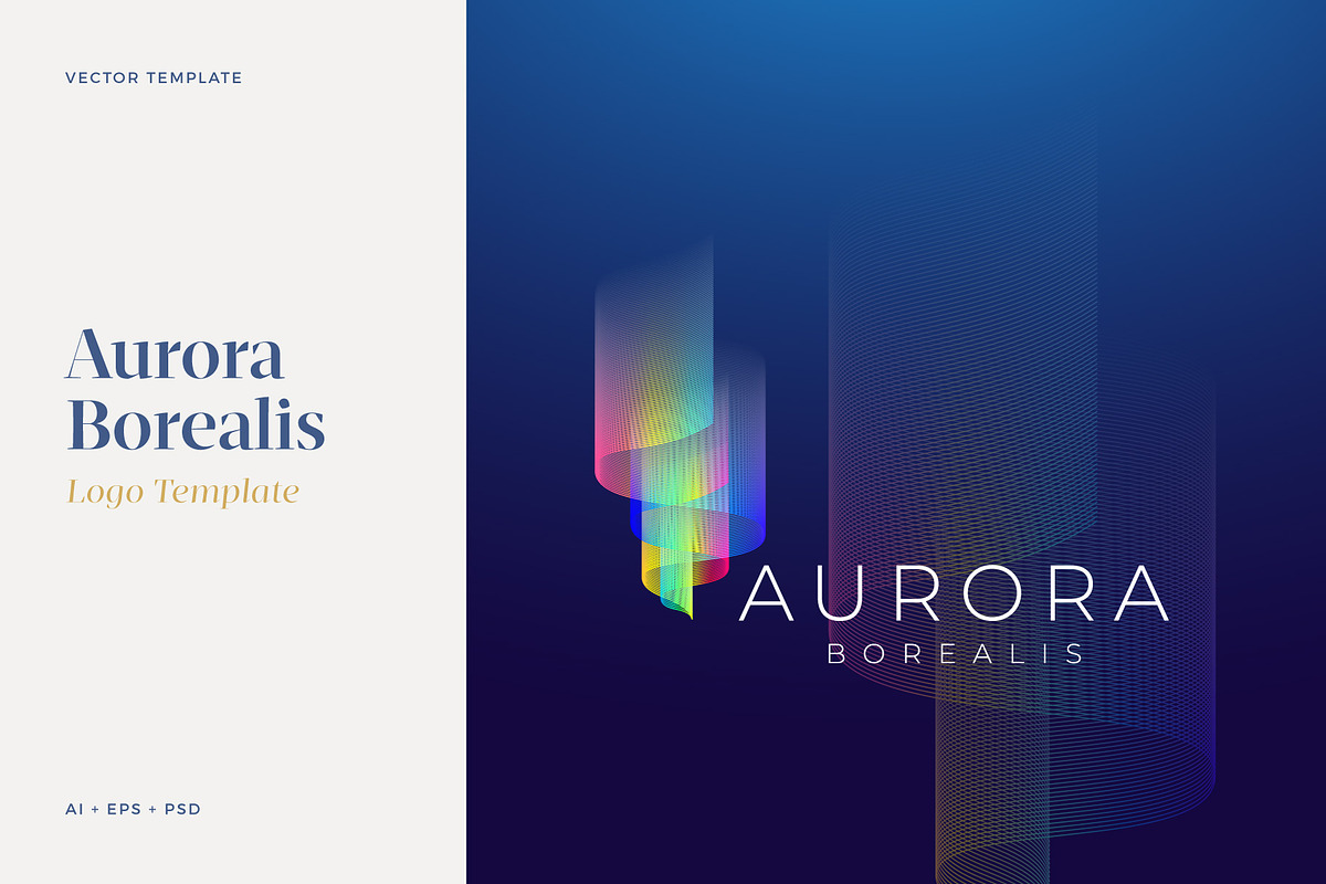 Aurora Borealis Vector Logo Template, a Branding & Logo Template by Createvil (Photo 1 of 4)