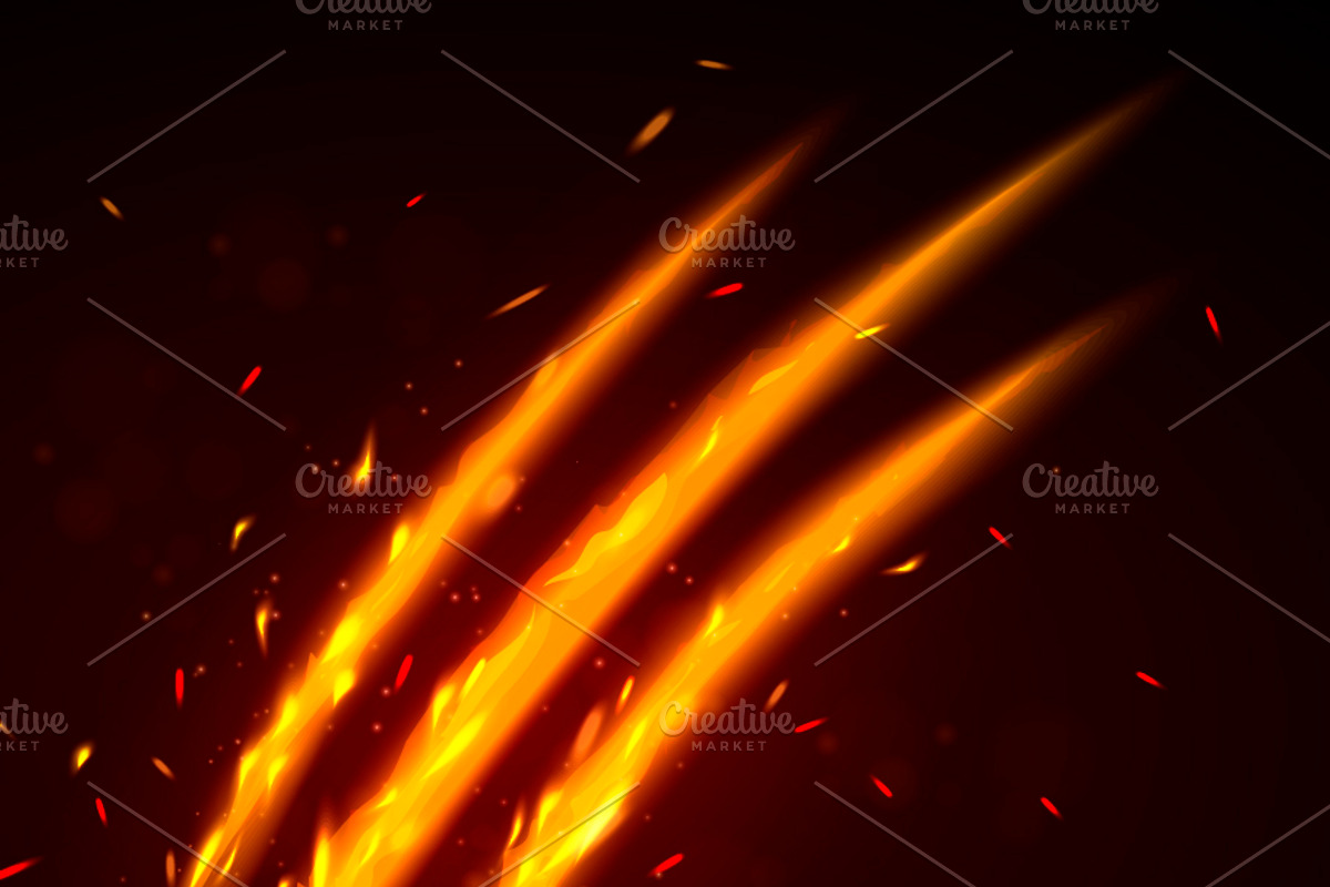 Burning Cut Tracks From Animal Claw, an Object Graphic by Black White Mouse Design (Photo 3 of 3)