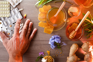 Concept of avoiding pharmaceutical treatments in favor of natura, a Food & Drink Photo by Davizro's Market