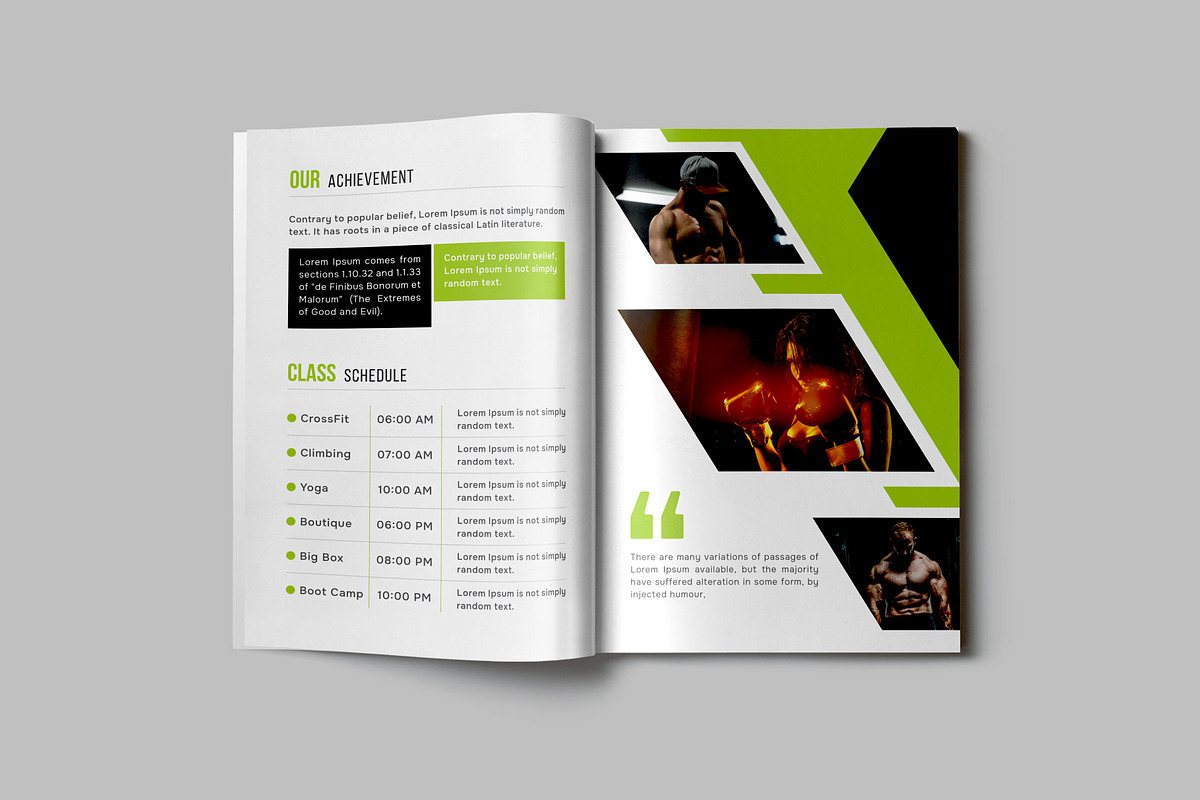 Gym Fitness Studio Bifold Brochure, a Brochure Template by VectStock (Photo 6 of 7)