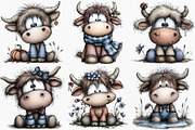 Watercolor Cute Highland Cow Clipart, an Illustration by Canvas Craft (Thumbnail 4 of 7)