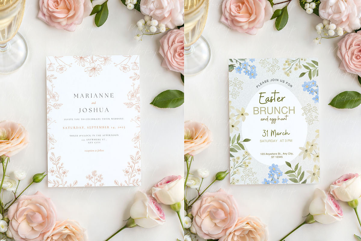 Floral Bridal Shower Card Mockup, a Product Mockup by TatiMockup (Photo 3 of 3)