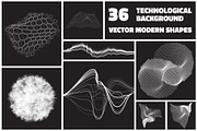 36 technological vector shapes, an Object Graphic by Vanzyst (Thumbnail 1 of 5)