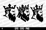 Bearded king wearing a royal crown, a Person Illustration by Vectorhight (Thumbnail 4 of 5)