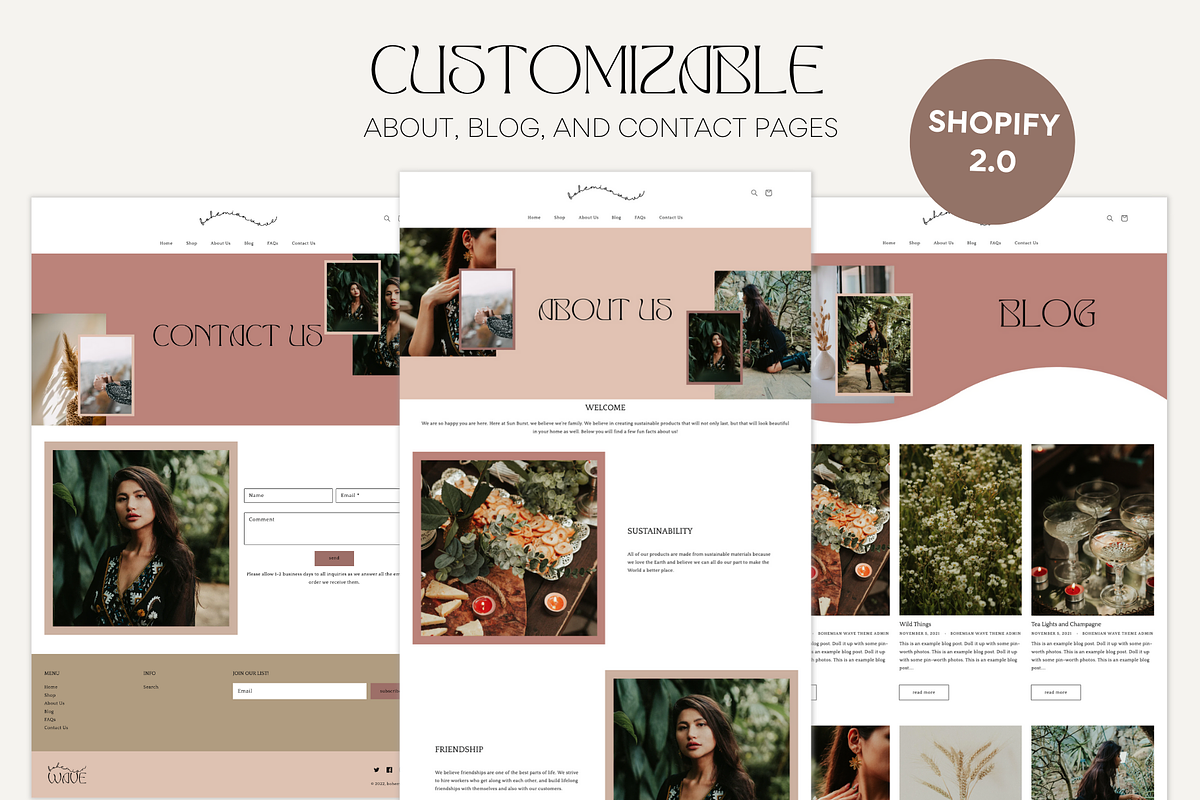 Boho Shopify Theme | Bohemian Wave, a Templates & Theme by Easy Website Themes (Photo 3 of 9)