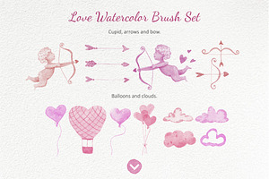 Valentine Watercolor Big Brush Set