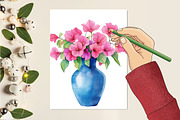 Watercolor Santorini Clipart, a Seasonal Illustration by CitraGraphics (Thumbnail 5 of 6)
