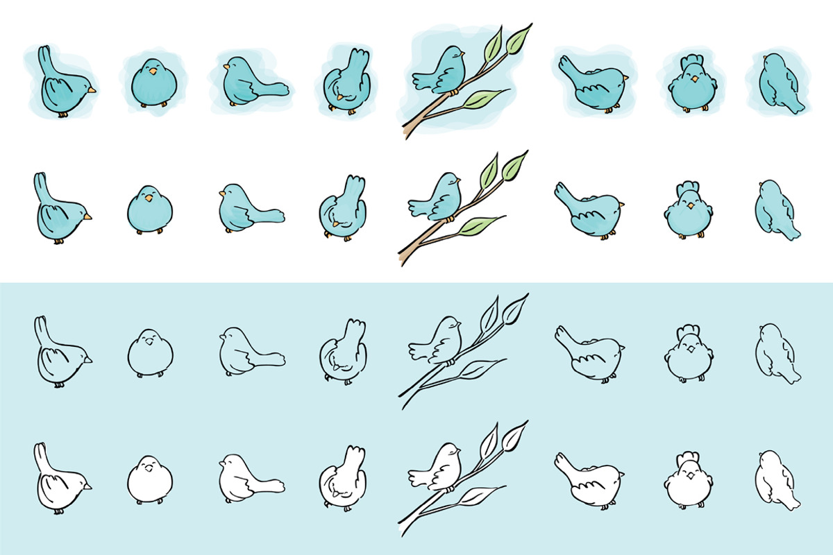 Set 124 - 8 Illustrations, an Illustration by Little Bird (Photo 2 of 2)